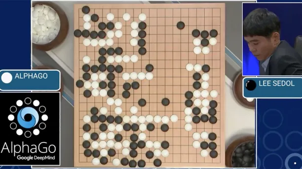 AlphaGo competes against one of the best ranking Go players, Lee Sedol
