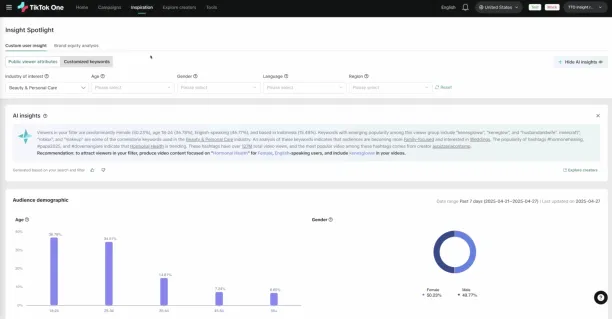 TikTok's SEO AI initiative Insight Spotlight.