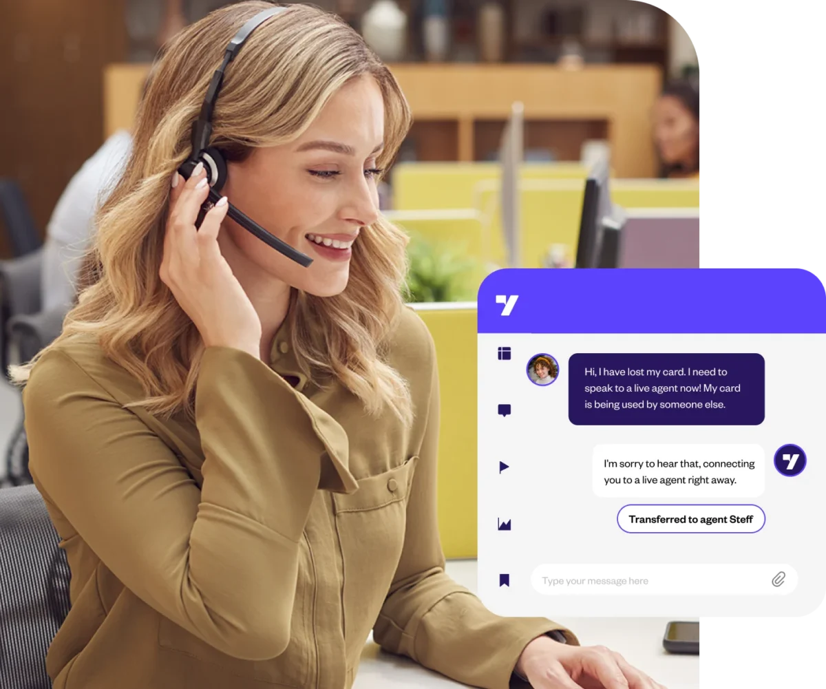 Yellow.ai's AI and human agent blended service.