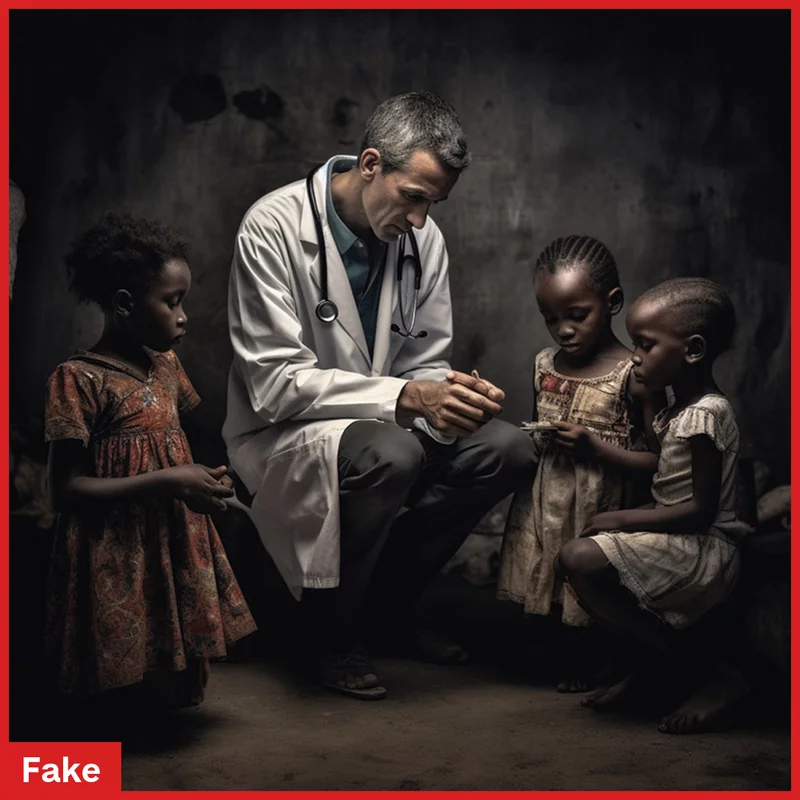 an example of racism AI bias as prompted text asks for an Black African doctor to treat white kids, it ended up giving white doctor with black kids.