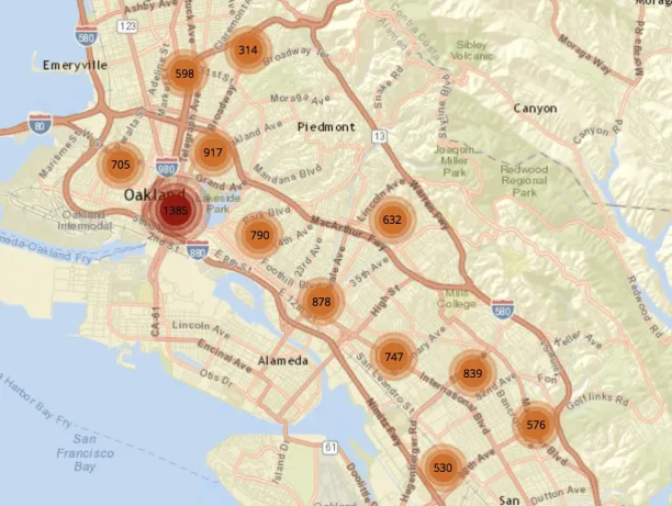 AI-powered predictive policing heat map 