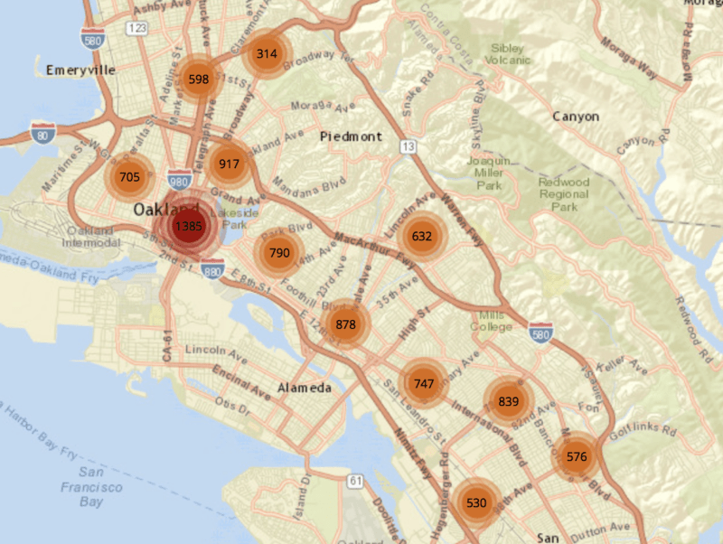 Mapa de calor de vigilancia predictiva impulsado por IA 