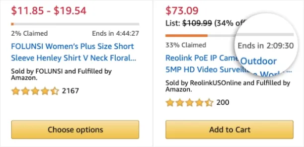 Amazon limited offers to boost add to cart