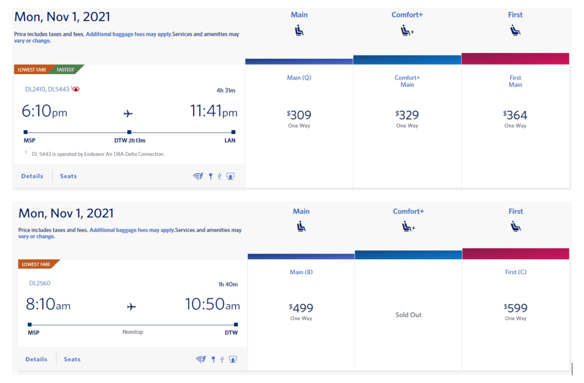Delta Airlines Pricing