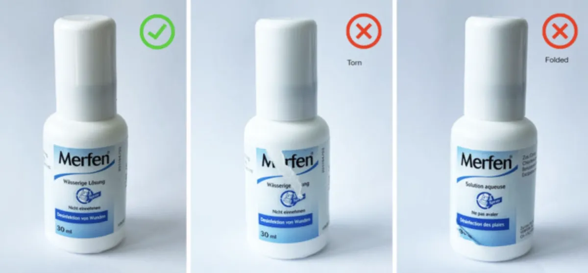 An example of computer vision use cases: image detection for defective product labels.