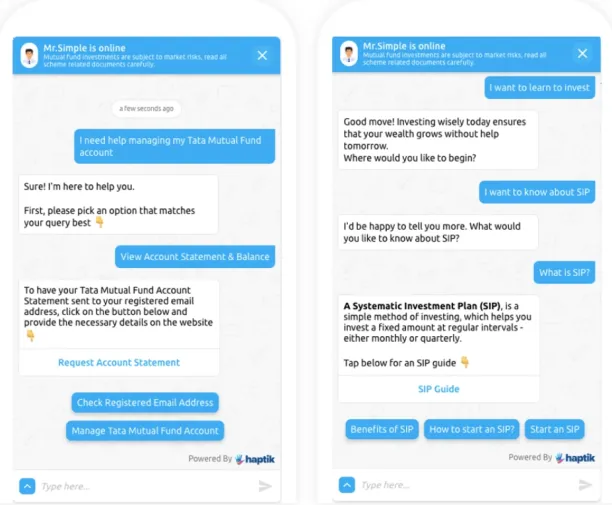 Image shows how banking chatbots can engage with customers.