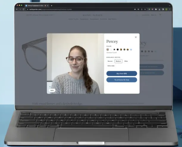 Virtual try-on with Warby Parker.