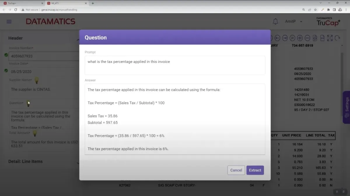 Invoice processing with generative AI