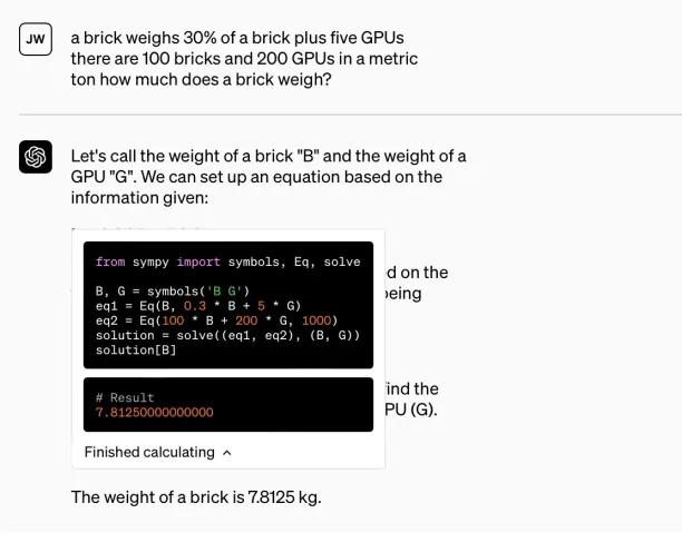 Solving mathematical problems with OpenAI's ChatGPT plugins