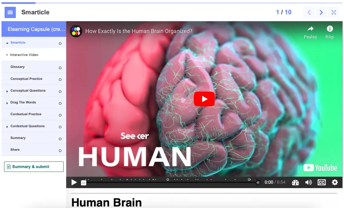 An example of AI-generated course content