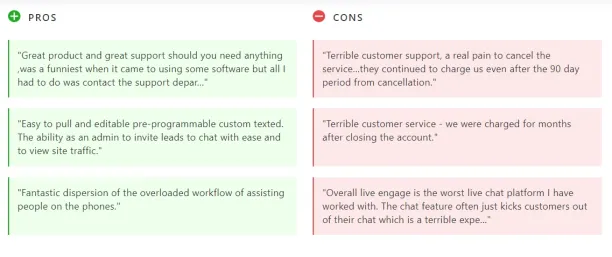 Image shows information regarding main customer feedback to LivePerson's conversational platform.
