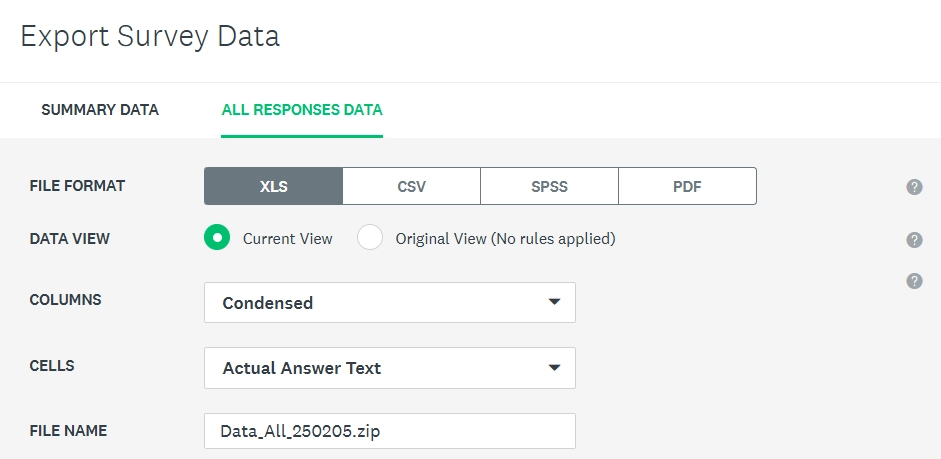 Exporting survey data in SurveyMonkey platform, one of the survey participant recruitment tools