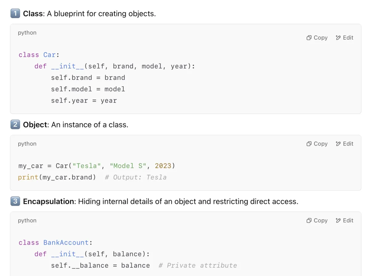 ChatGPT explains the question “What is object-oriented programming and how does it work?"