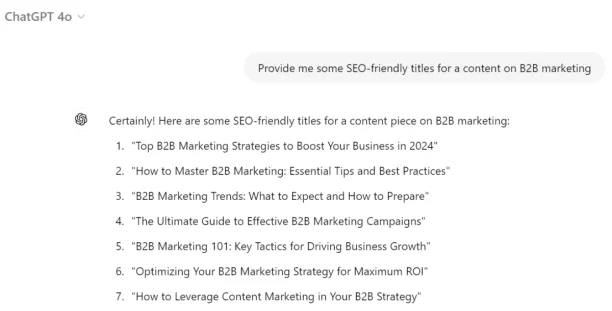 chatgpt for business, SEO friendly titles