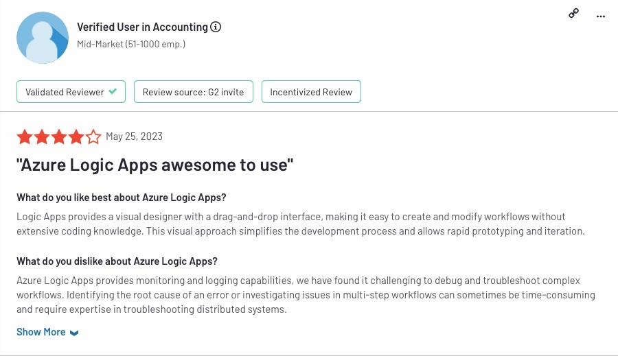 Azure scheduler software user review explaining pros and cons.