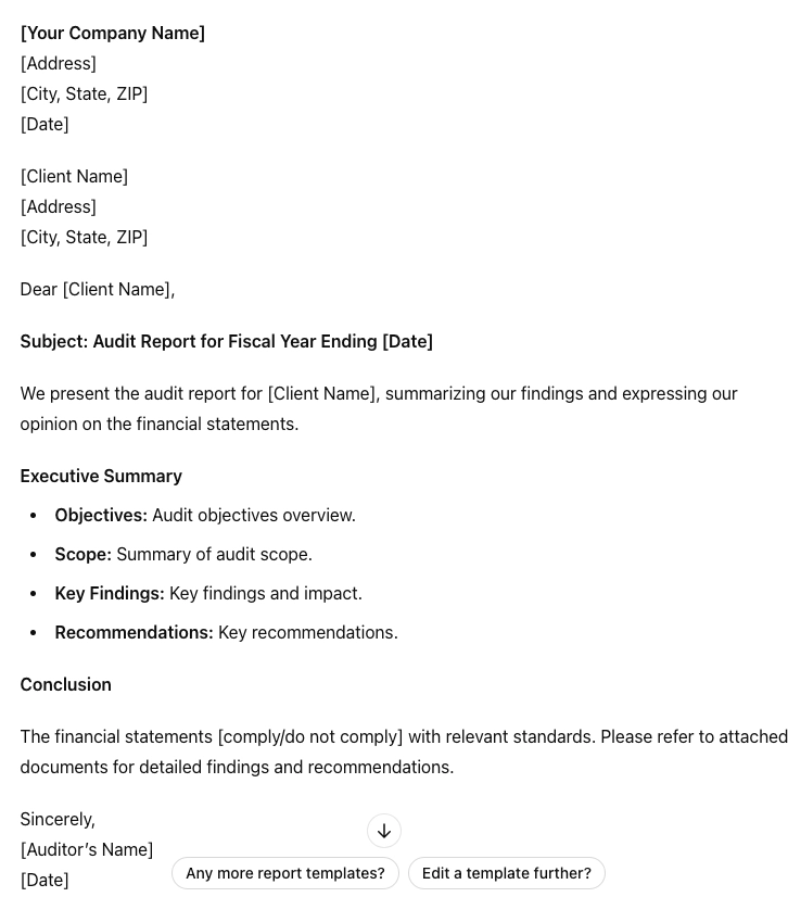 Introduction of ChatGPT in audit report