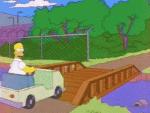 GIF of Homer Simpson burning a bridge as he crosses it. It's an accurate analogy for how BRC-721E standard functions. 