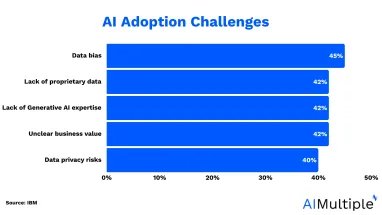 Graph showing the top AI adoption challenges.