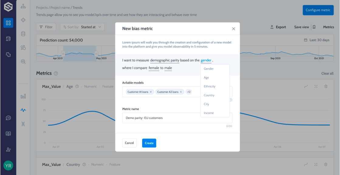 Bias monitoring on Supervise AI, an MLOps tool