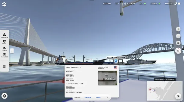 An example of OPTICS, showing ship information
