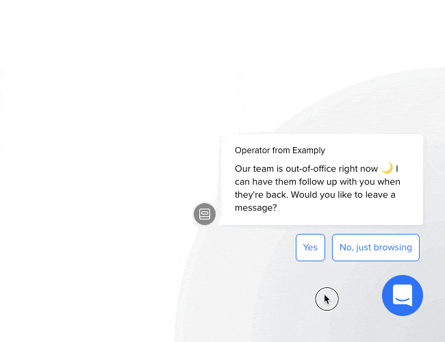 An AI chatbot answering customer questions (GIF)