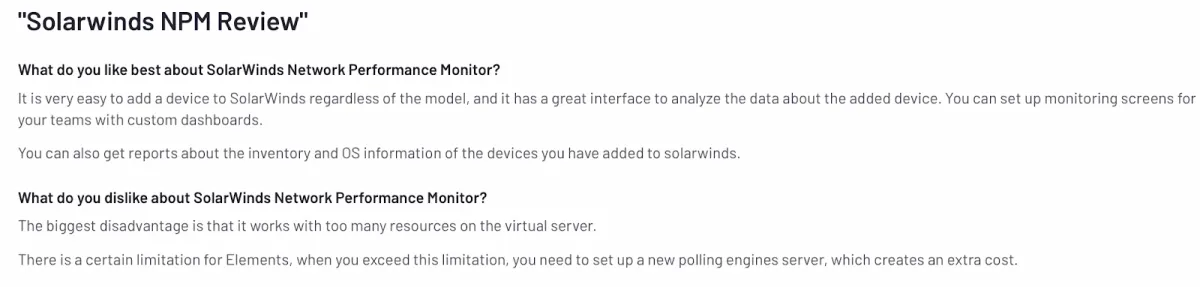 SolarWinds Network Performance Monitor Reviews: Details, Pricing & Features