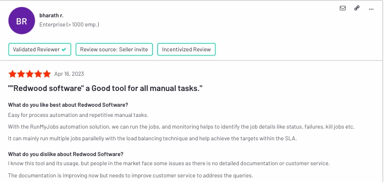 A user review from RunMyJobs that describes how this WLA tool can be deployed with smart grid solutions.