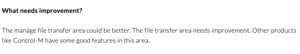Automic Automation user review on file transfer feature.