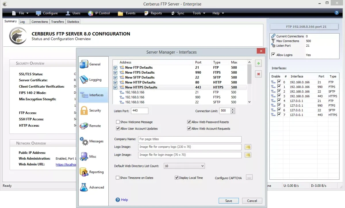 cerberus ftp dashboard