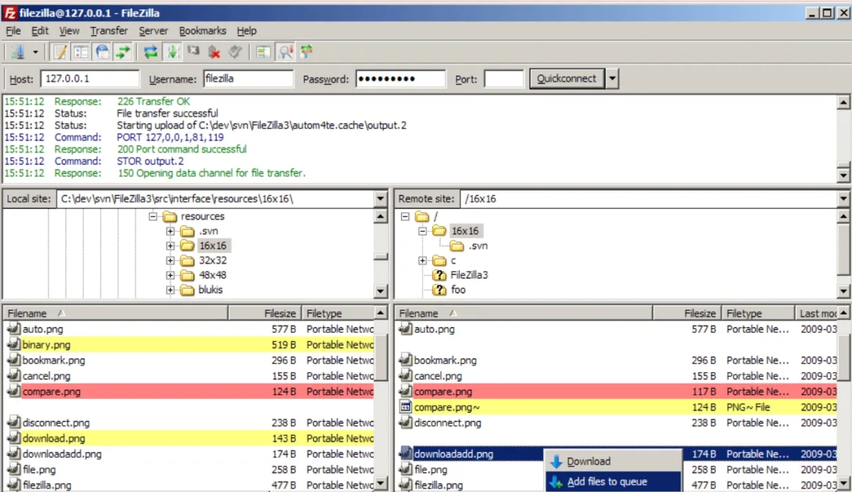 file zilla main desktop view