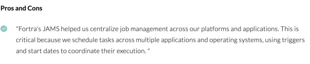 JAMS user review on centralize job management