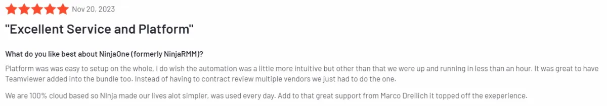 A review about ninjaone network monitoring software