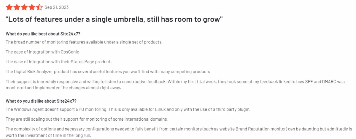 A review about Site24x7 network monitoring software