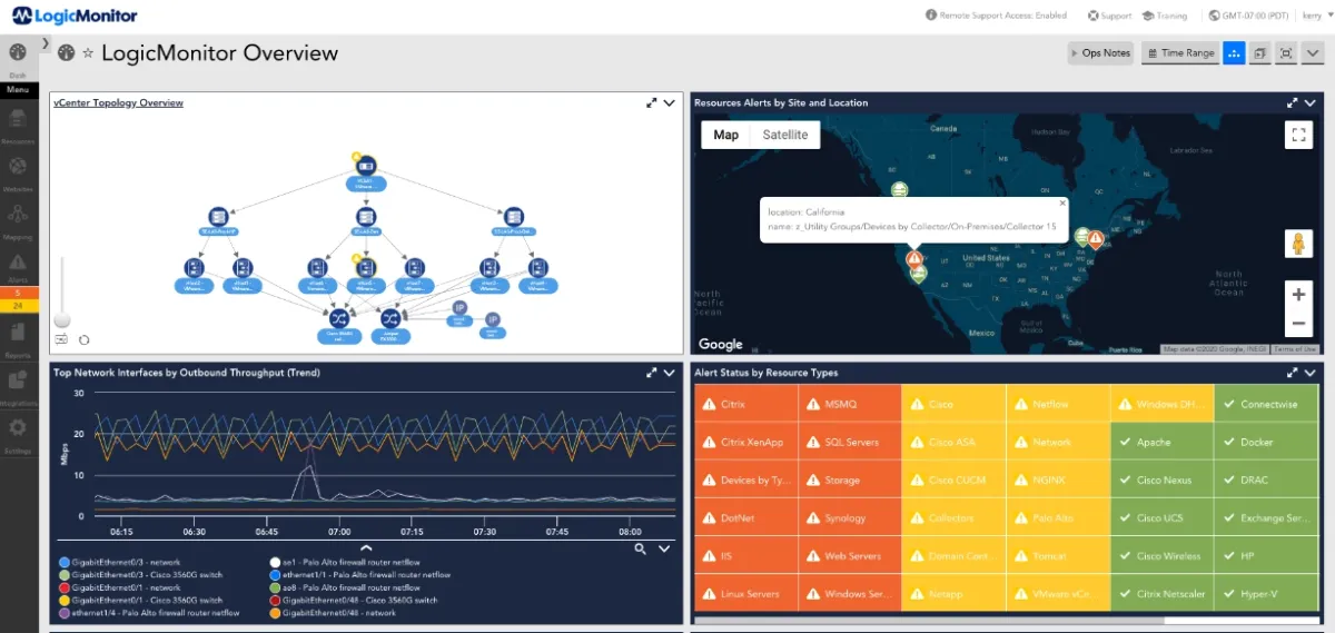 logicmonitor network monitoring in windows
