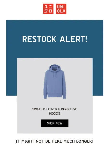 Restock emails example 
