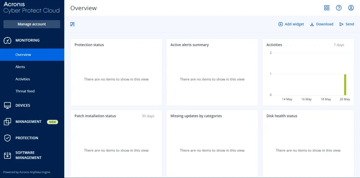 Acronis platform screenshot for the DLP review article.