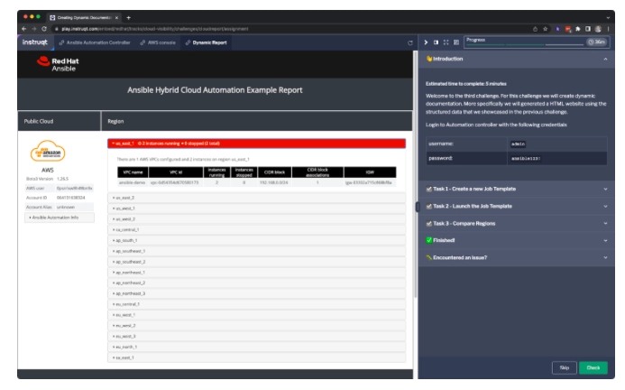 The image is taken from Ansible's dashboard for cloud orchestrators and automators, displaying how system generates reports automatically to track automation level of workflows.