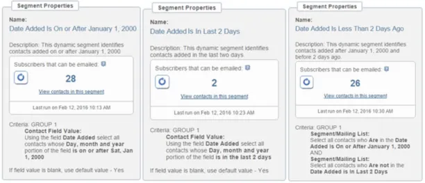 Dynamic segmentation example
