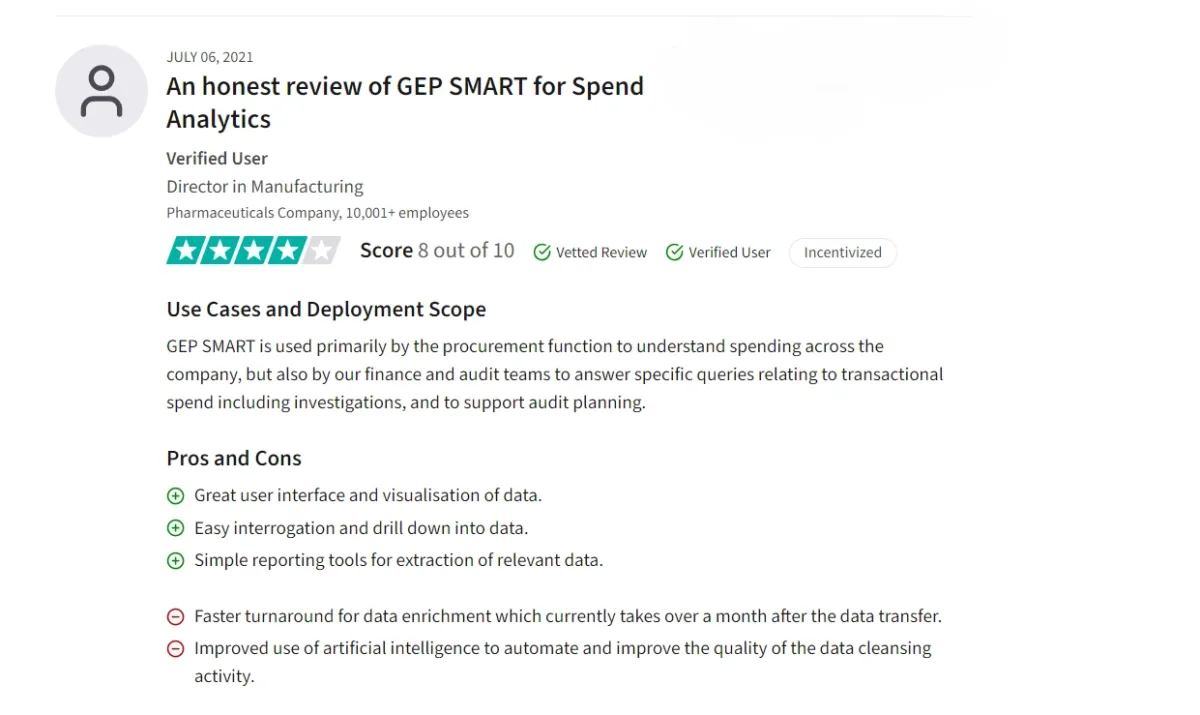 A user review on GEP Smart, procurement sotfware