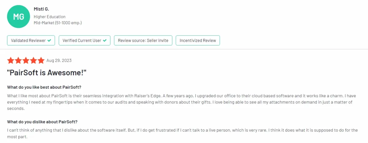 A user review on PairSoft, procurement software