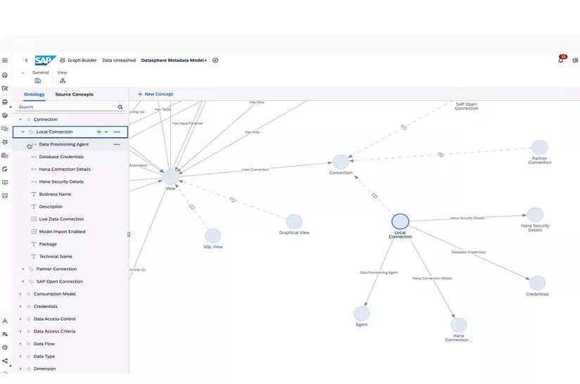 The image is from the dashboard of SAP Dataspehere AI capability knowledge graph