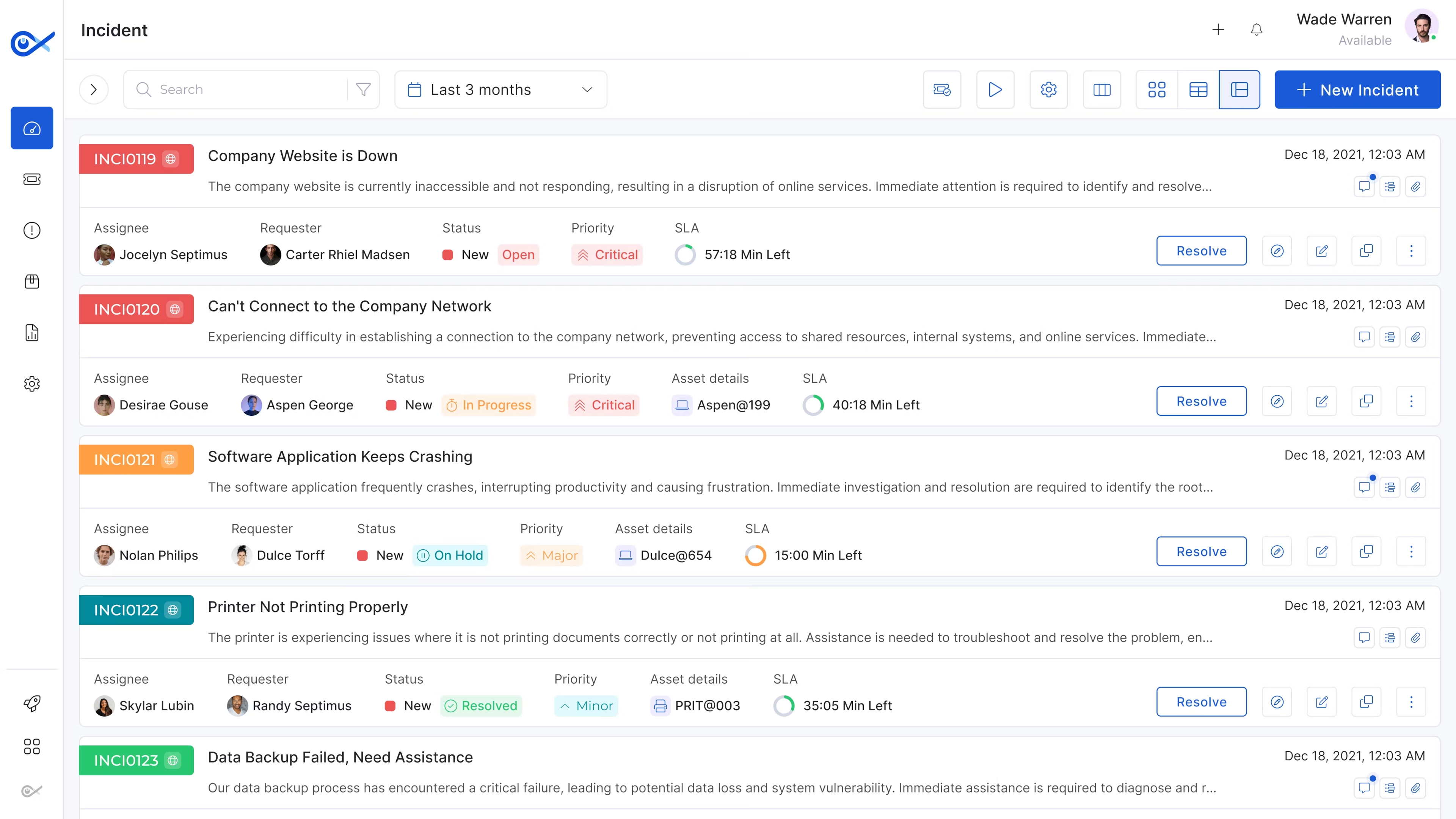 Infraon incident management dashboard for ITSM.