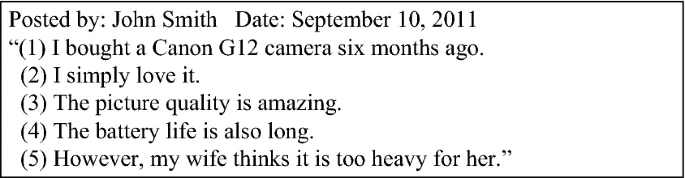 example of sentiment analysis challenges: The consumer states in his review that he is content with the product, and his words can be classified as positive (e.g., “love,” “amazing,” and “long battery life”). However, in the fifth sentence, he says that his wife does not have similar thoughts. Instead, her sentiment regarding the product is negative (e.g., “too heavy”). So, how would the algorithm classify this review? As positive, negative, or neutral?