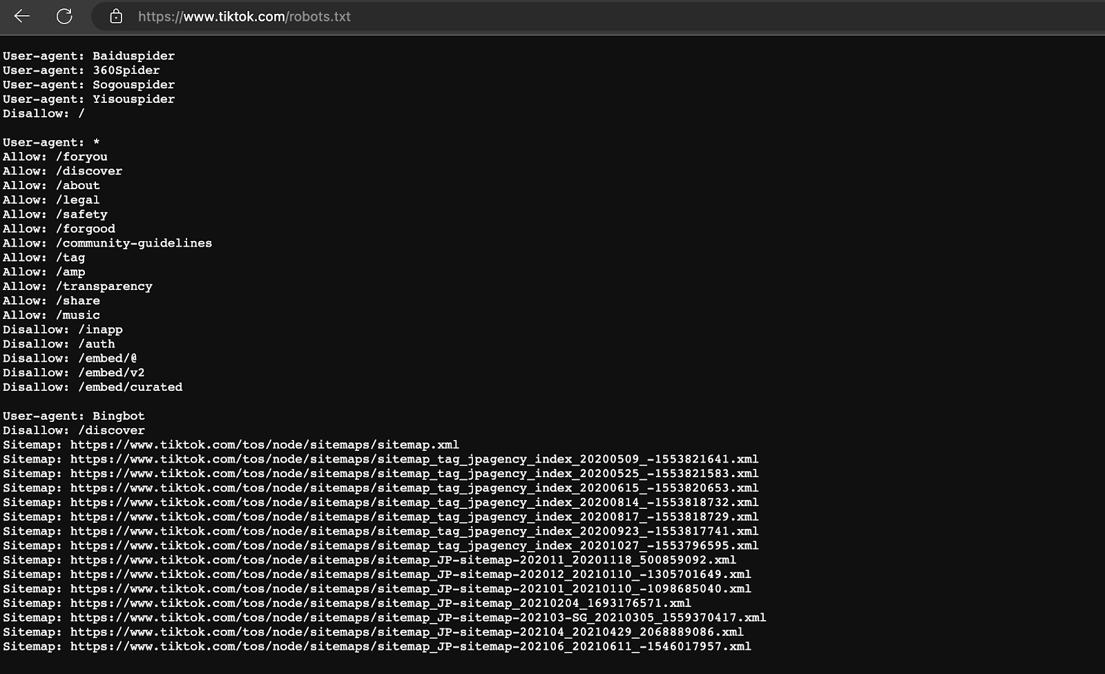 Robots.txt file instructs web crawlers which pages of a website are allowed to be crawled.
