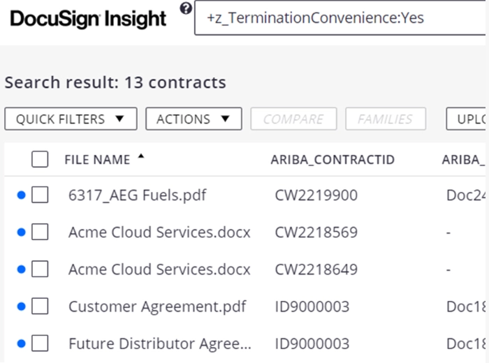 DocuSign Insight is an AI platform used for AI procurement software