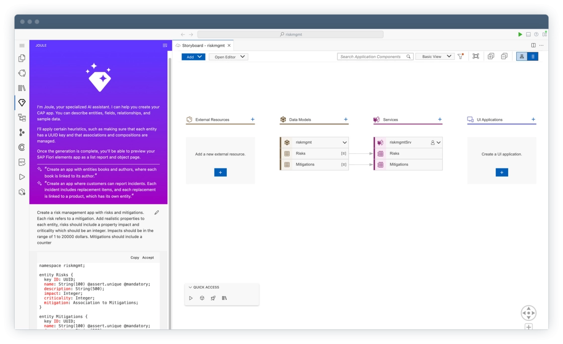 The image shows how SAP AI agents work for IT tasks.