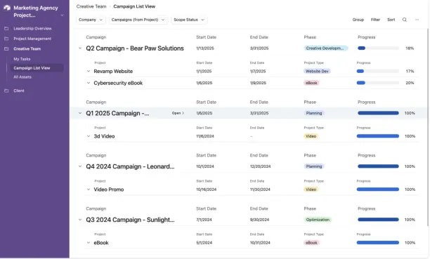 The image shows Airtable AI feature to generate marketing agency project management template. This feature help which is one of the major project management AI tools