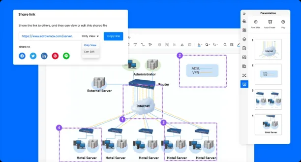 dashboard of Edrawmax, one of the network planning tools