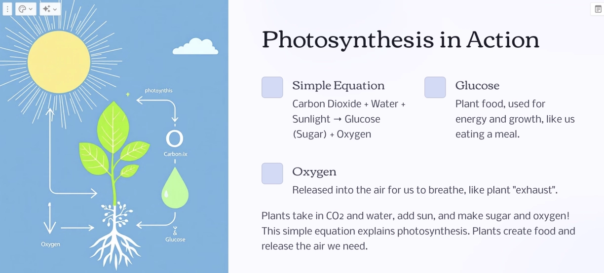 An AI presentation maker example slide from Gamma.