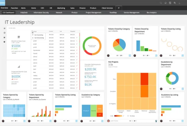 The image is taken from Domo as an example of business intelligence market software dashboard.